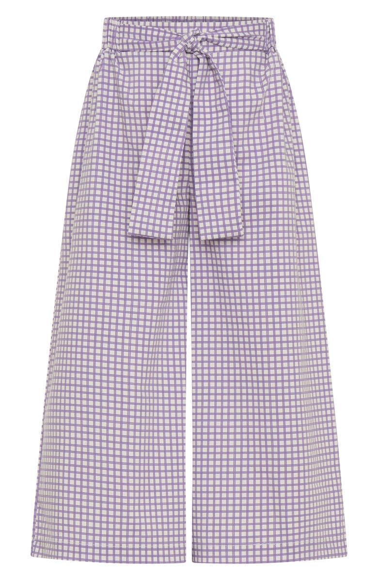 TINY TRIBE Kids' Tie Belt Wide Leg Pants, Main, color, Lilac