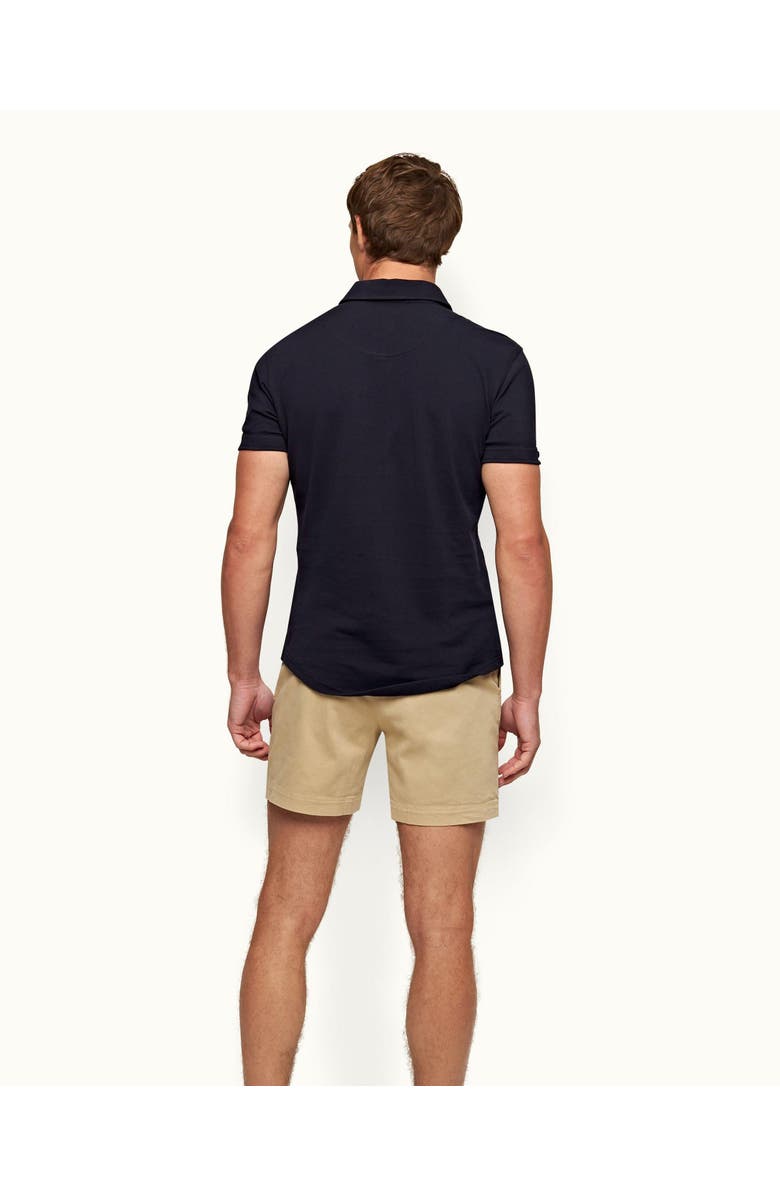 Orlebar Brown Sebastian Pique Tailored Fit Pique Polo Shirt, Alternate, color, Navy