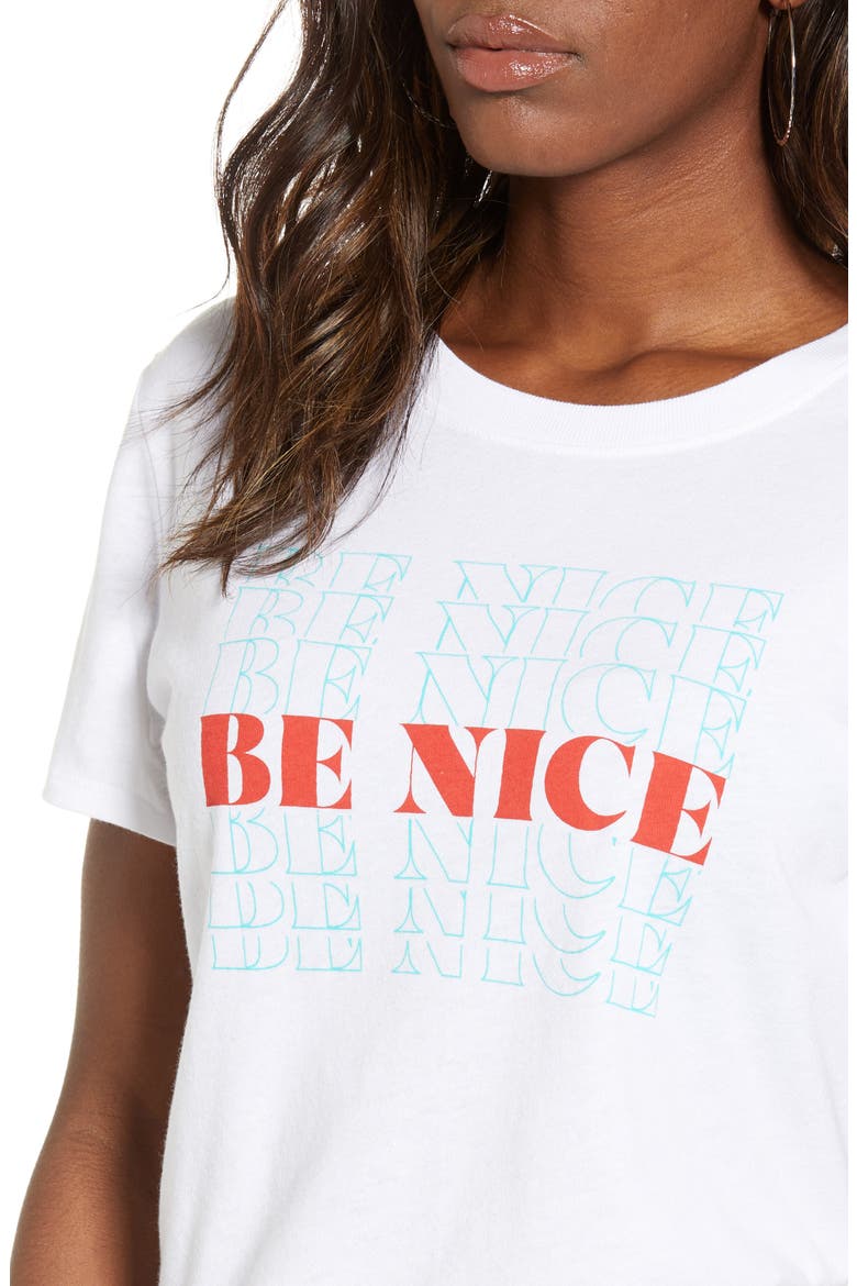Be Nice Graphic Tee, Alternate, color, WHITE