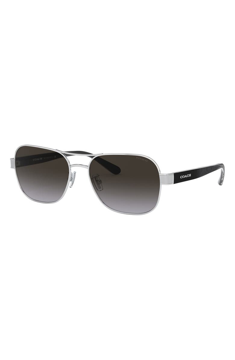COACH 57mm Gradient Aviator Sunglasses, Alternate, color, 