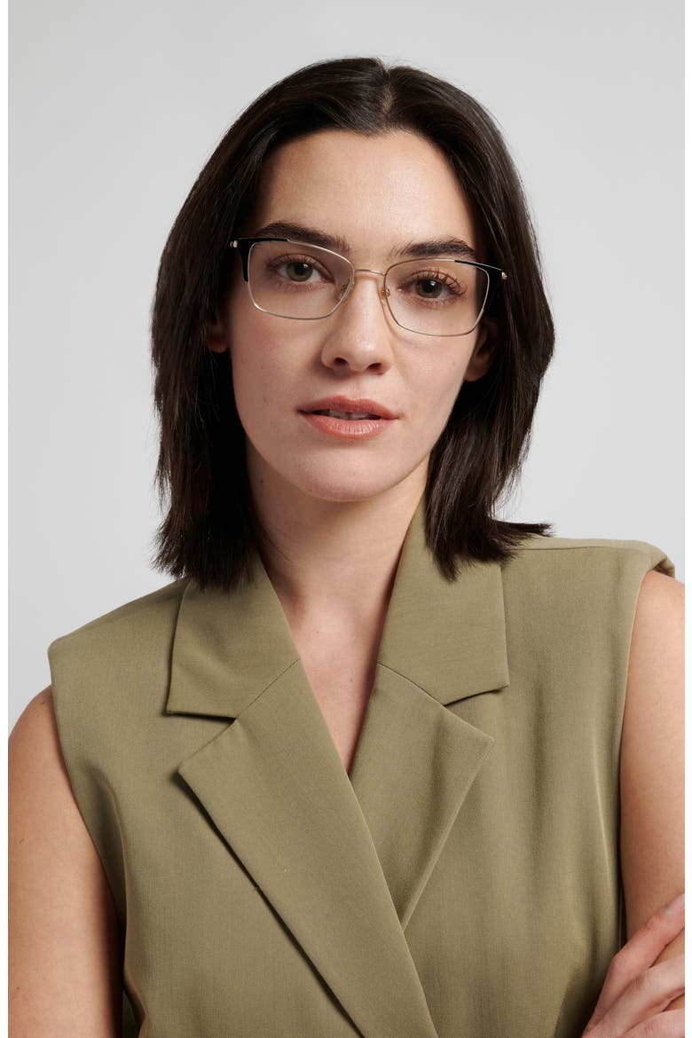 arla 52mm rectangular optical glasses, Alternate, color, BLACK