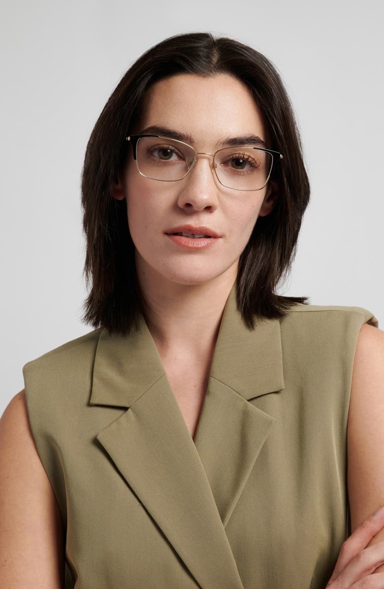 Kate Spade New York arla 52mm rectangular optical glasses, Alternate, color, Black