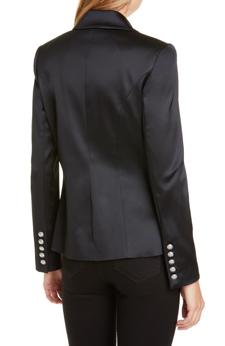 L'AGENCE Kenzie Satin Double Breasted Blazer, Alternate, color, 