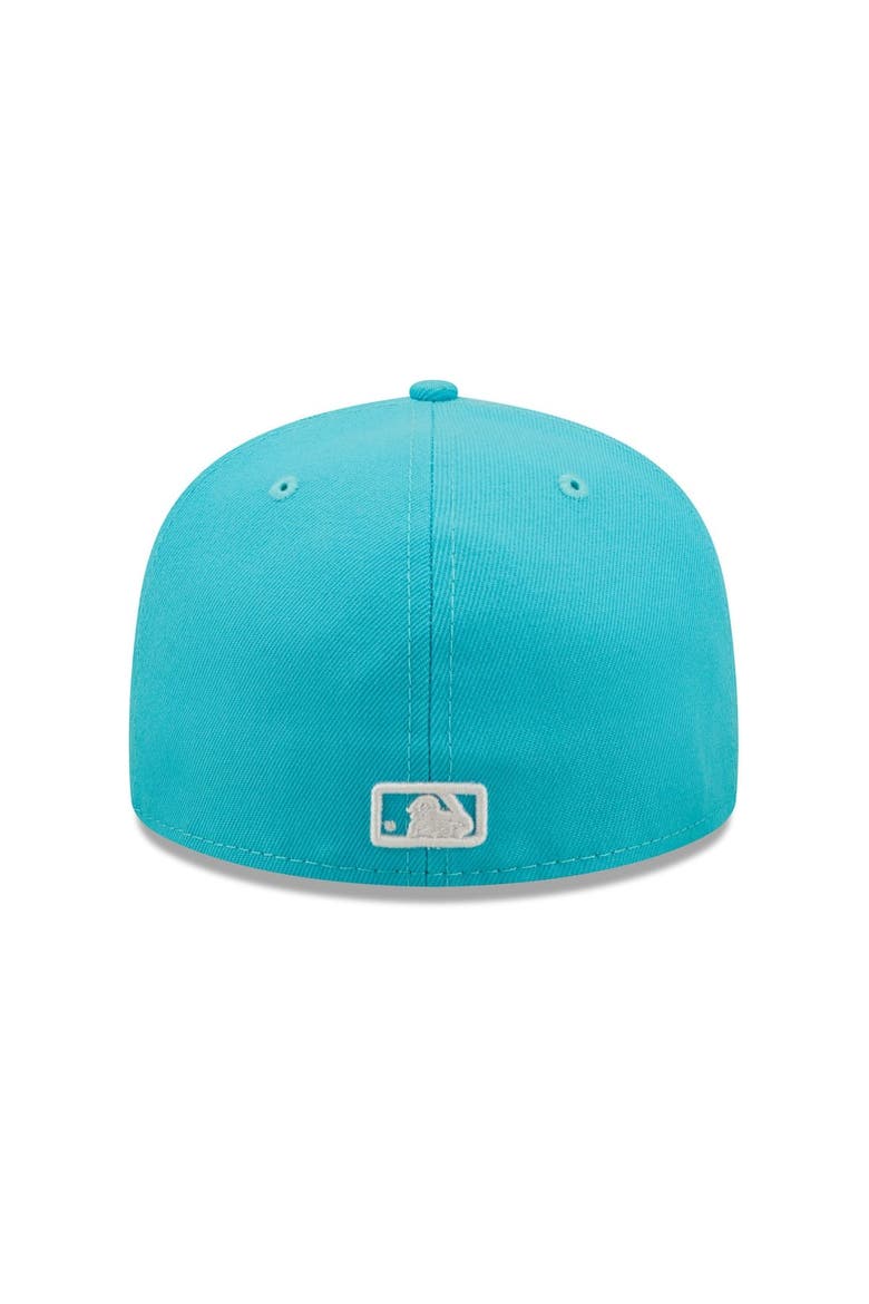 Men's New Era Blue Cleveland Guardians Vice Highlighter Logo 59FIFTY Fitted Hat, Alternate, color, Blue