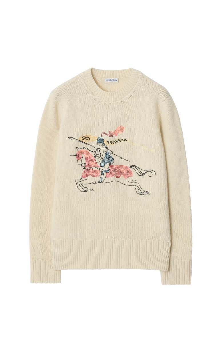 Burberry Cross Stitch EKD Wool Cashmere Sweater, Main, color, Tundra Beige
