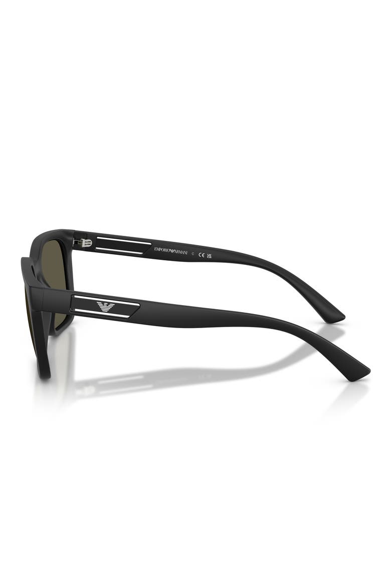 56mm Square Sunglasses, Alternate, color, MATTE BLACK / DARK GREY
