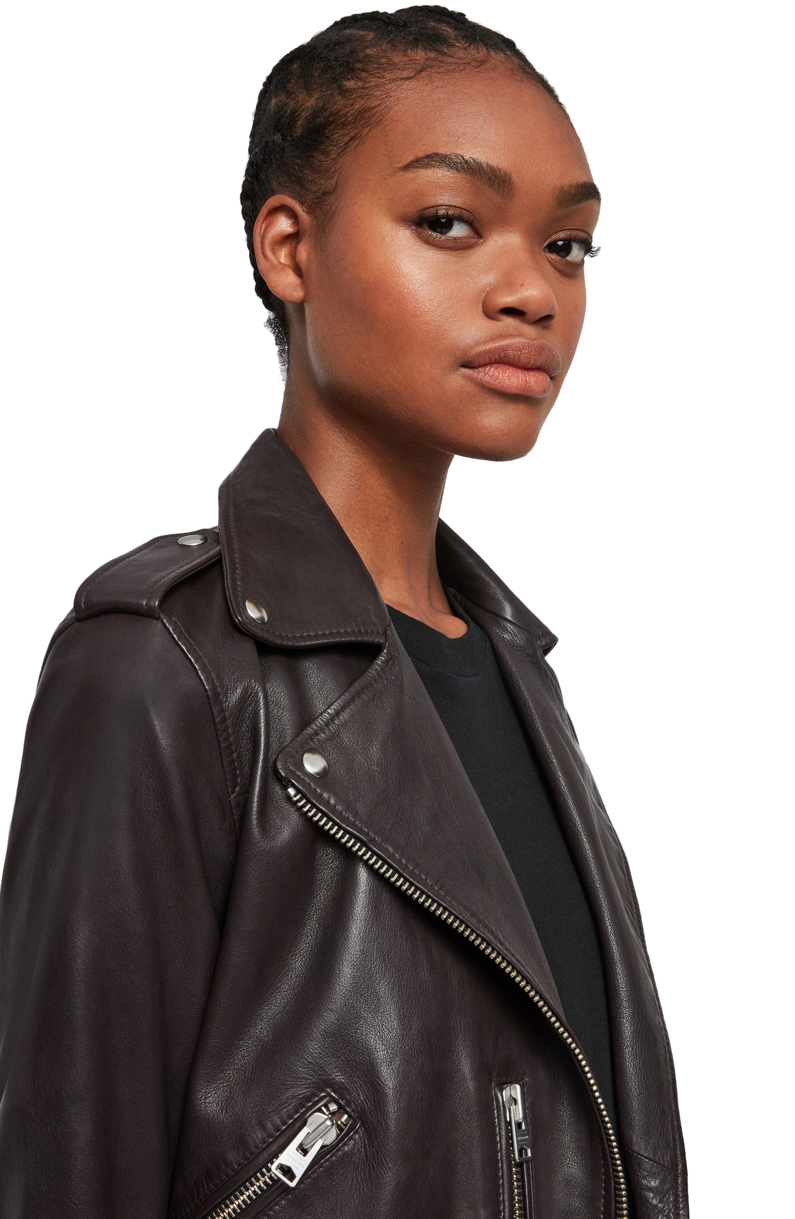 AllSaints Balfern Leather Biker Jacket (Women) | Nordstrom