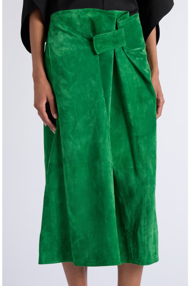 Soft Suede Midi Skirt, Alternate, color, 3138 GRASS GREEN