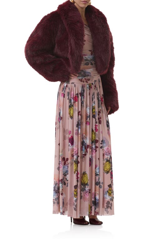 Afrm Stephanie Faux Fur Jacket In Brown