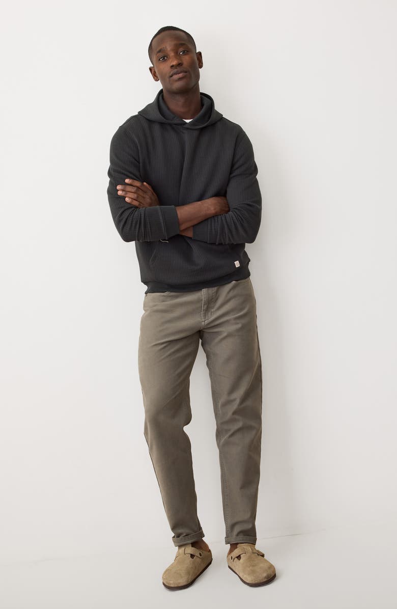 Marine Layer Corbet Vertical Quilted Pullover Hoodie, Alternate, color, Jet Black