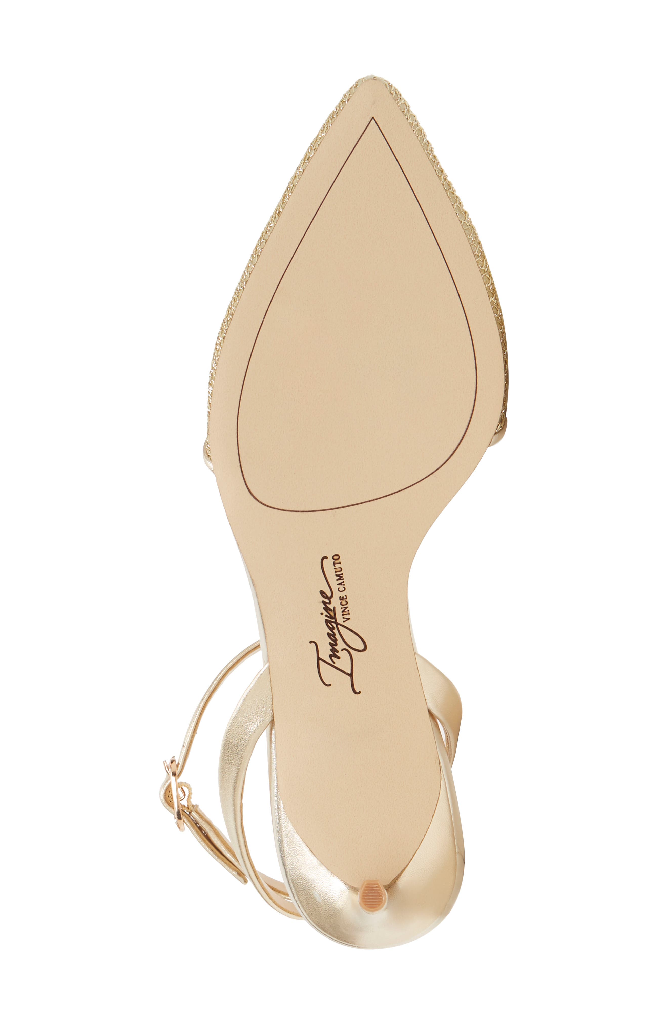 Imagine Vince Camuto Maive Mesh Pointy Toe Pump, Alternate, color, SOFT GOLD SATIN