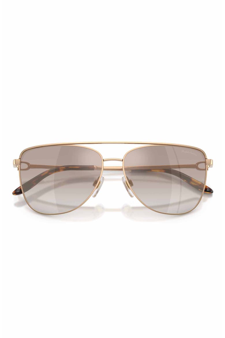 59mm Pilot Sunglasses, Alternate, color, GOLD / GRADIENT BROWN GOLD