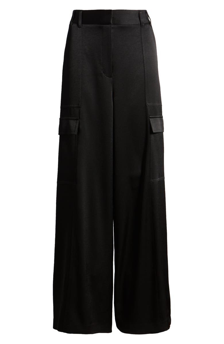 KOBI HALPERIN Satin Back Crepe Wide Leg Cargo Pants, Alternate, color, 