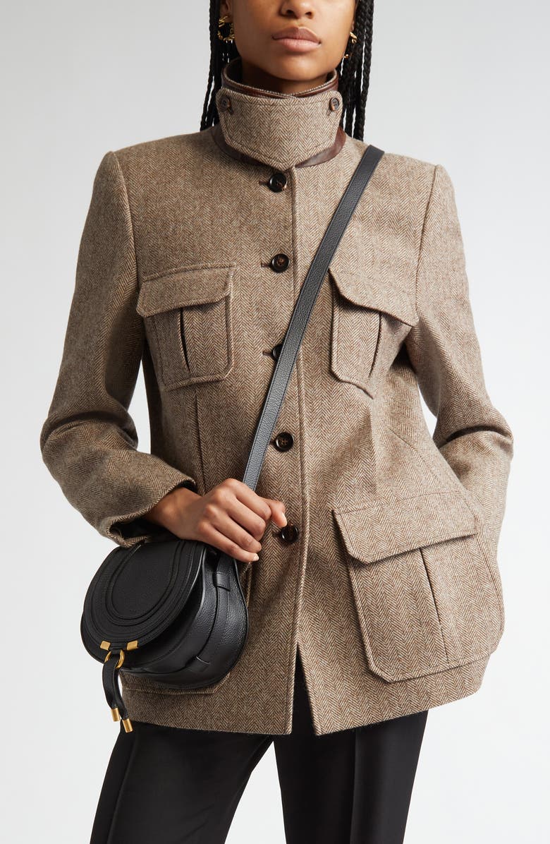 Chloé Medium Marcie Calfskin Leather Satchel, Alternate, color,