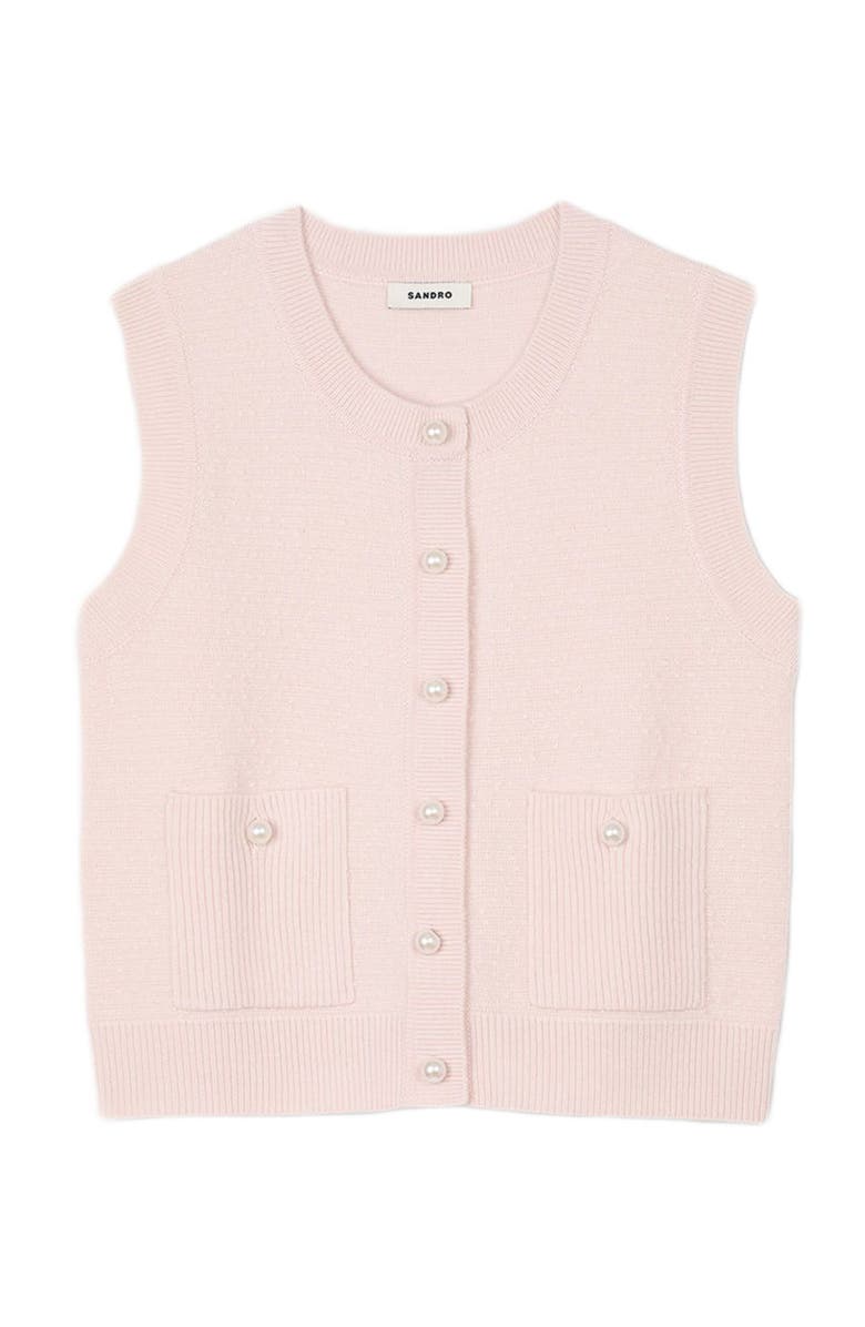 SANDRO Textured tweed cardigan, Alternate, color, 