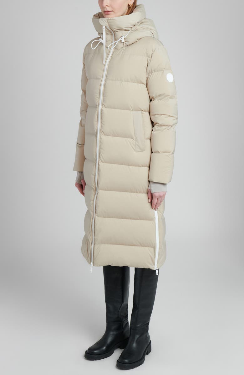 The Recycled Planet Company Water Resistant Hooded Down Coat, Alternate, color, Feather Grey