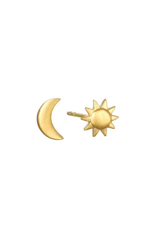 Celestial Light Moon and Sun Stud Earrings