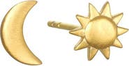 Satya Jewelry Celestial Light Moon and Sun Stud Earrings