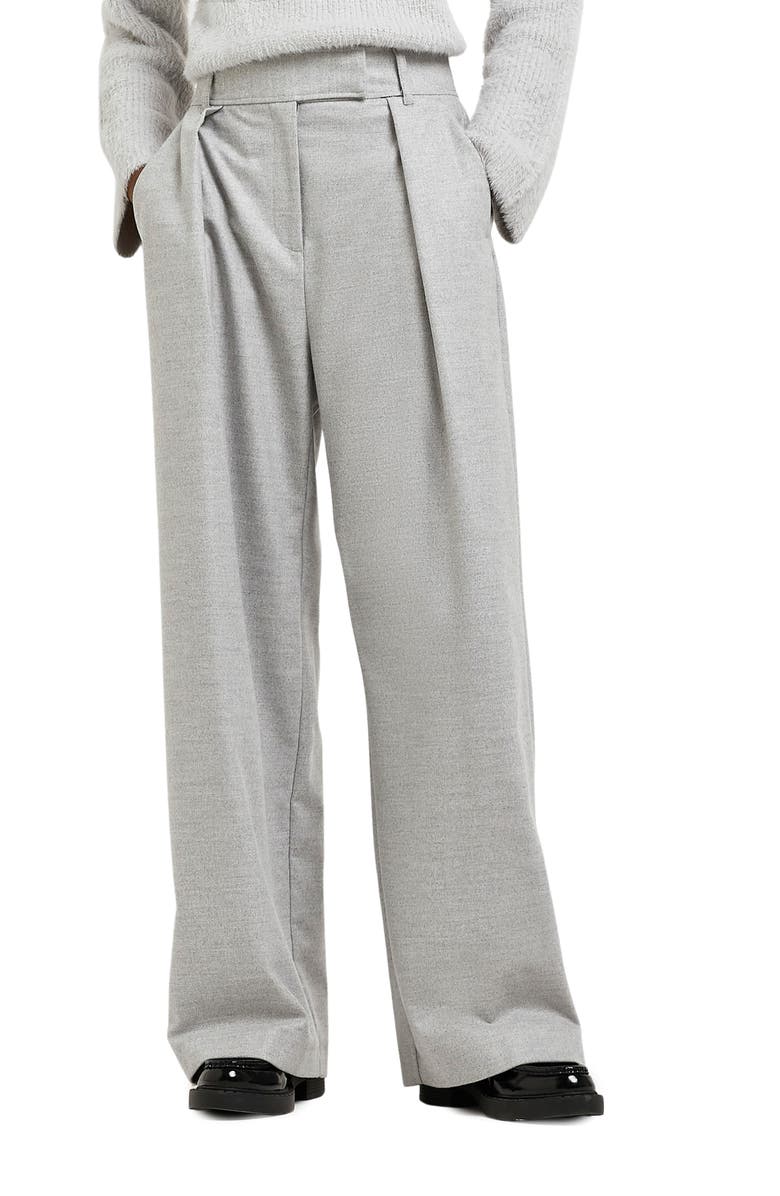 River Island Wide Leg Flannel Trousers, Main, color,