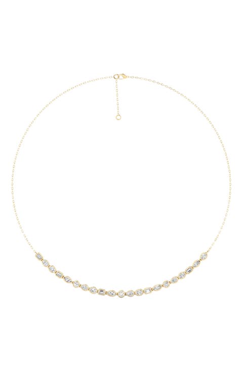 Multi Shape Half Bezel Tennis Lab Diamond in 14K