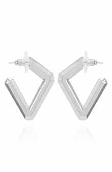 Diamond Shape Hoop Earrings