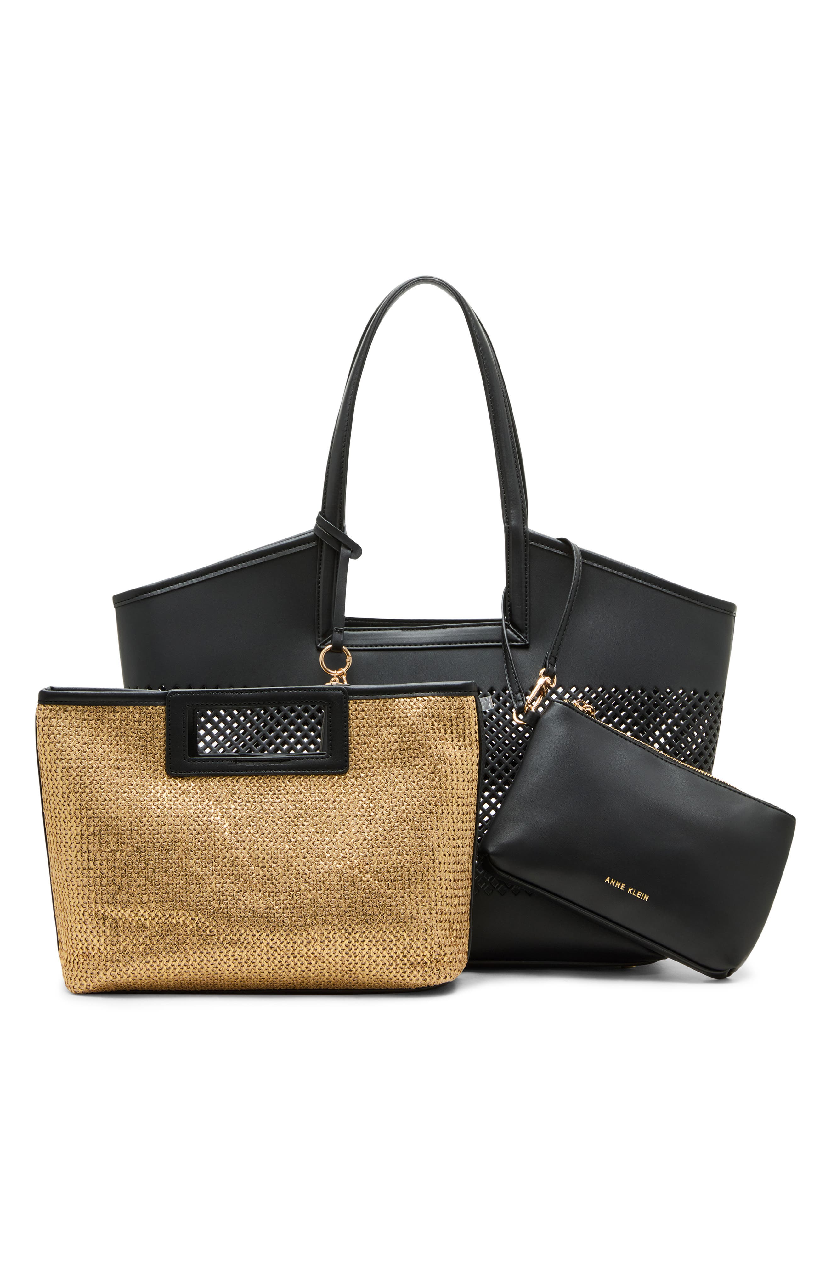 Anne Klein Large Perforated Tote Bag, Alternate, color, 