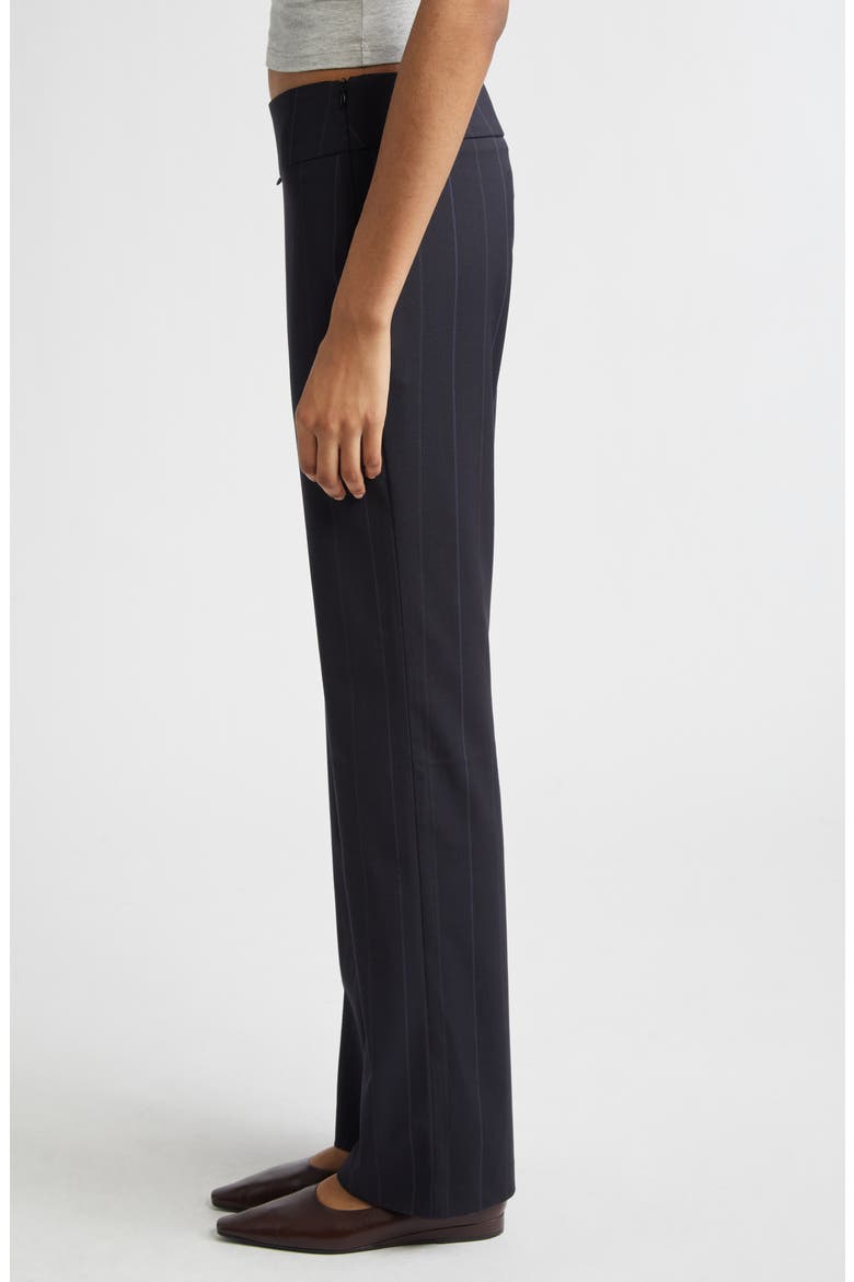 Saba Pinstripe Low Waist Straight Leg Pants, Alternate, color, BLUE