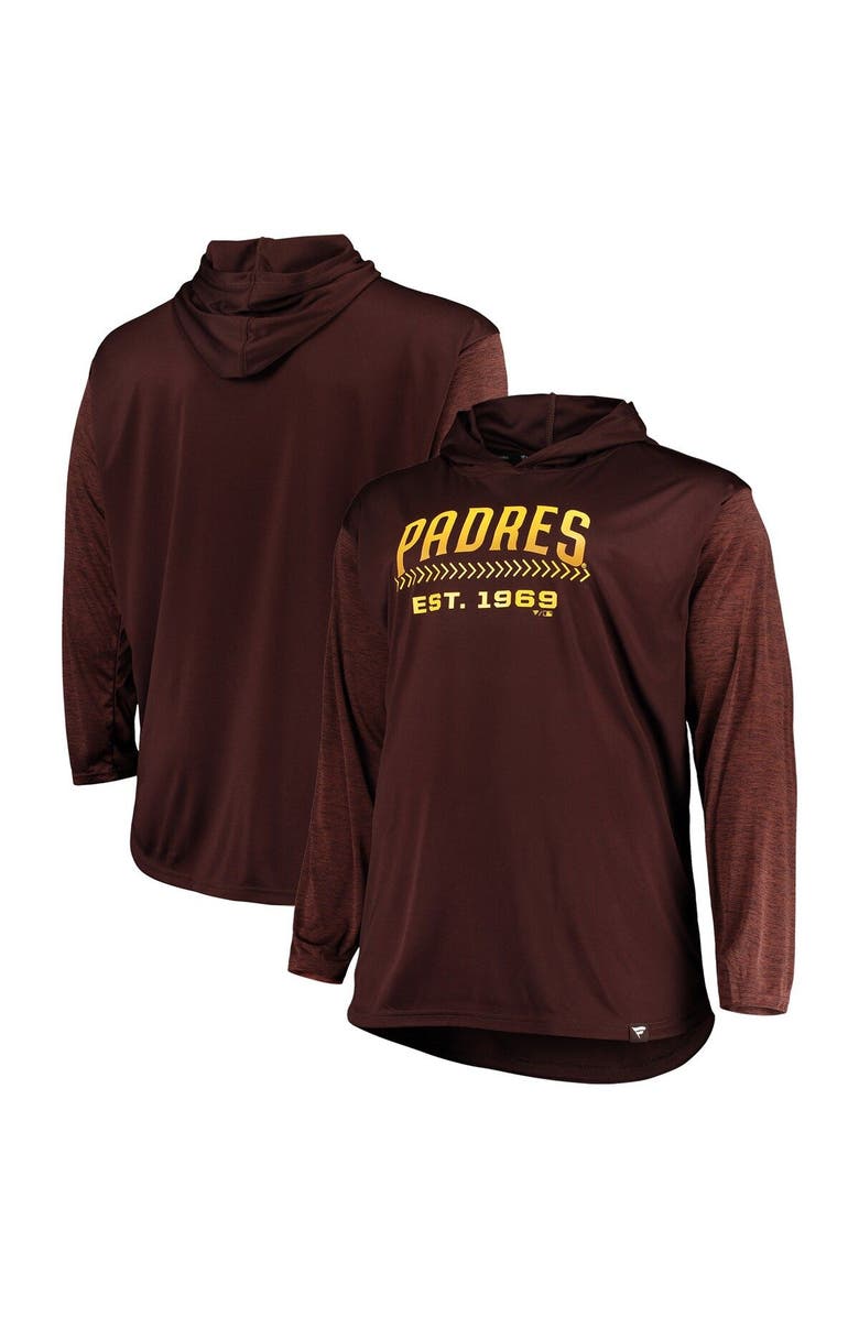 PROFILE Men's Brown San Diego Padres Big & Tall Wordmark Club Pullover Hoodie, Main, color, 