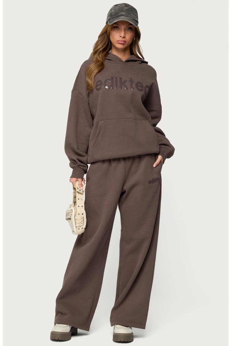 Be Edikted Logo Hoodie, Alternate, color, BROWN