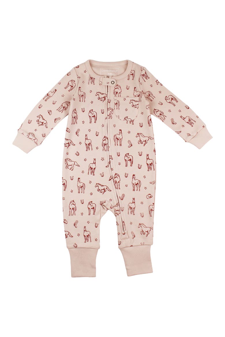Organic Cotton Footless Romper, Main, color, RODEO ROSE