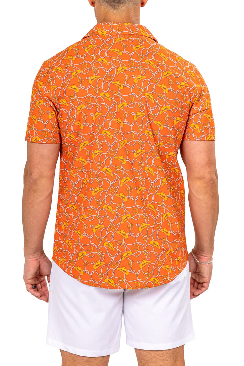 Marthy Orange Camp Shirt, Alternate, color, ORANGE
