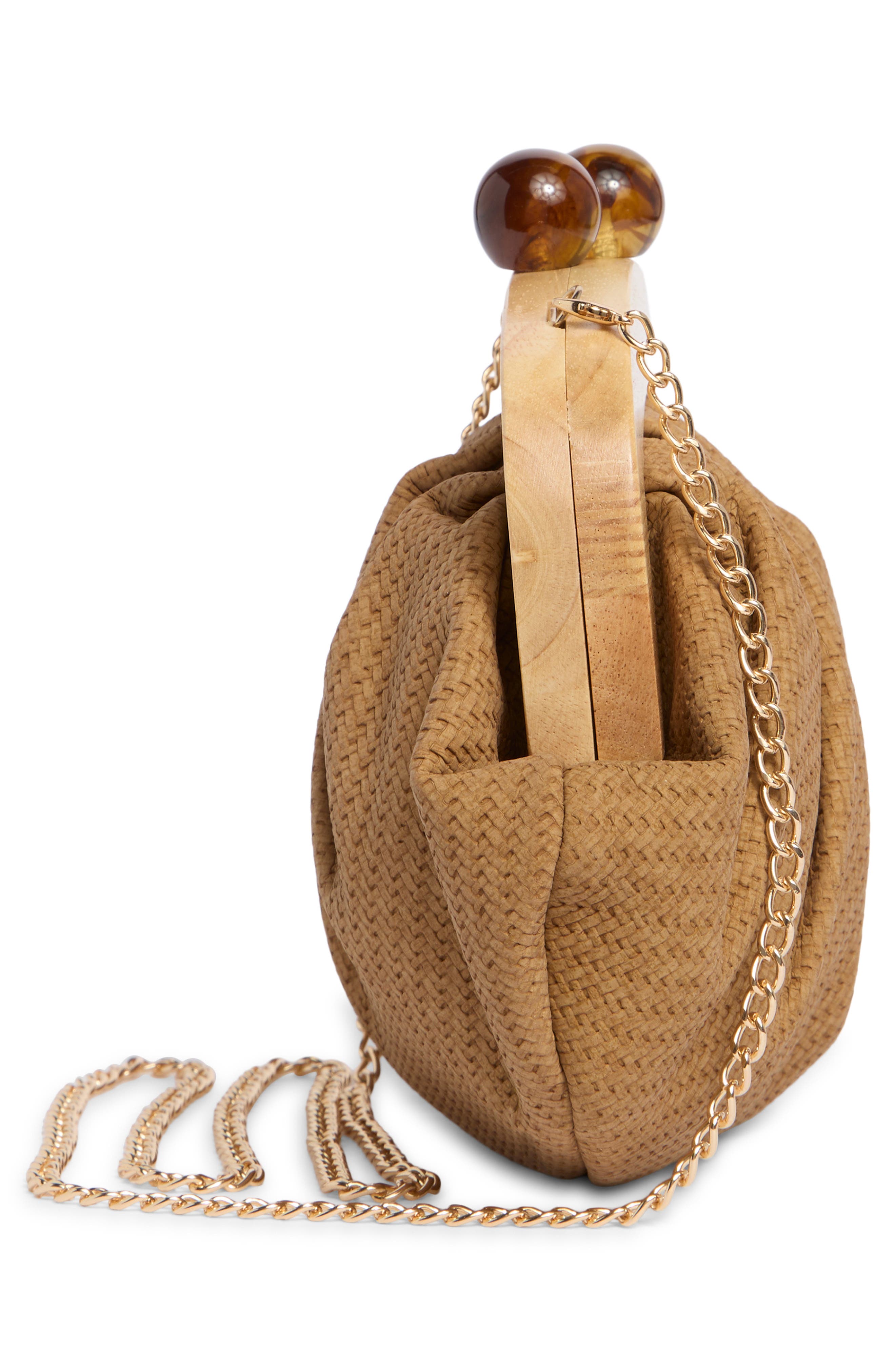 Alexi Straw Clutch, Alternate, color, CAMEL