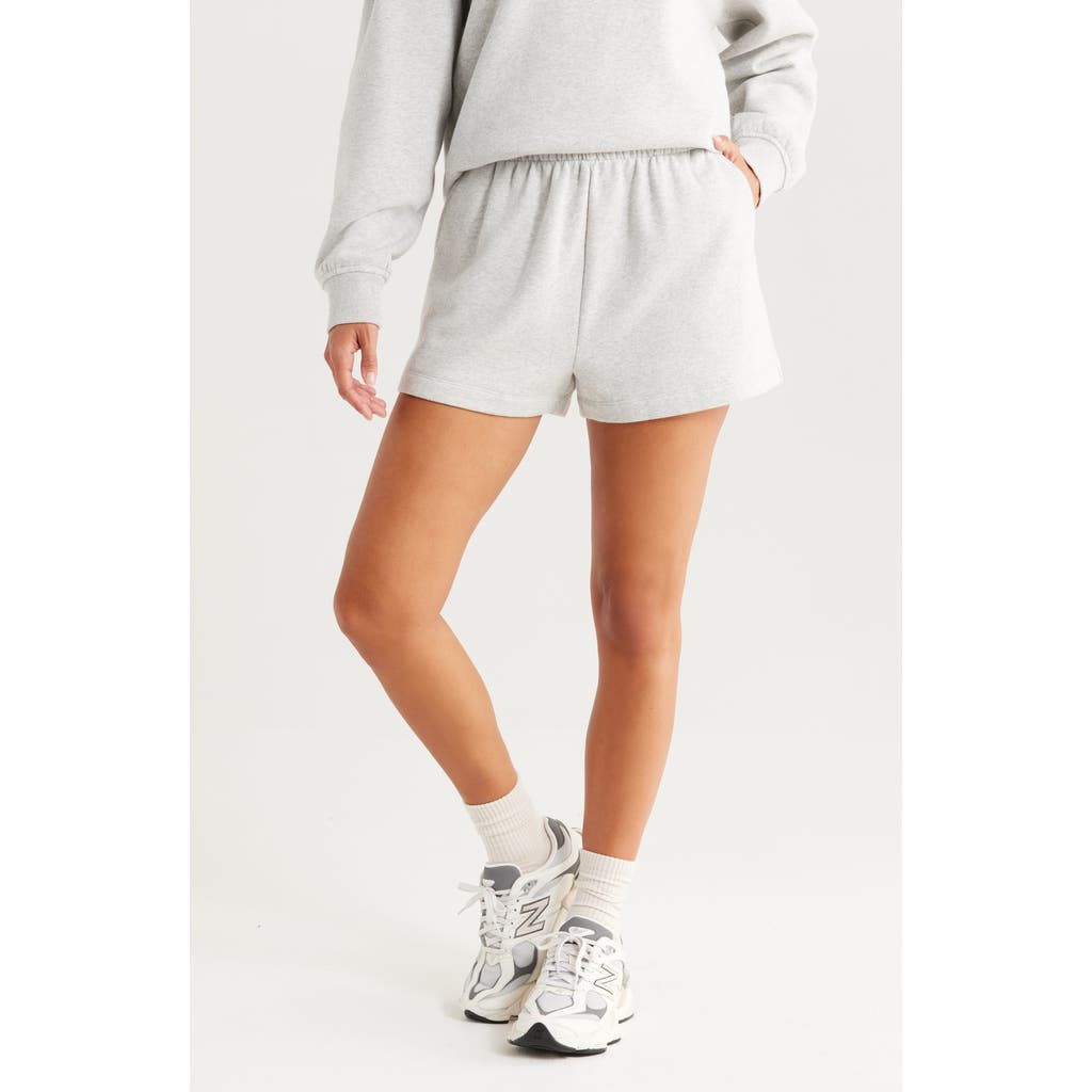 Zella Ultra Cozy Fleece Sweat Shorts In Gray