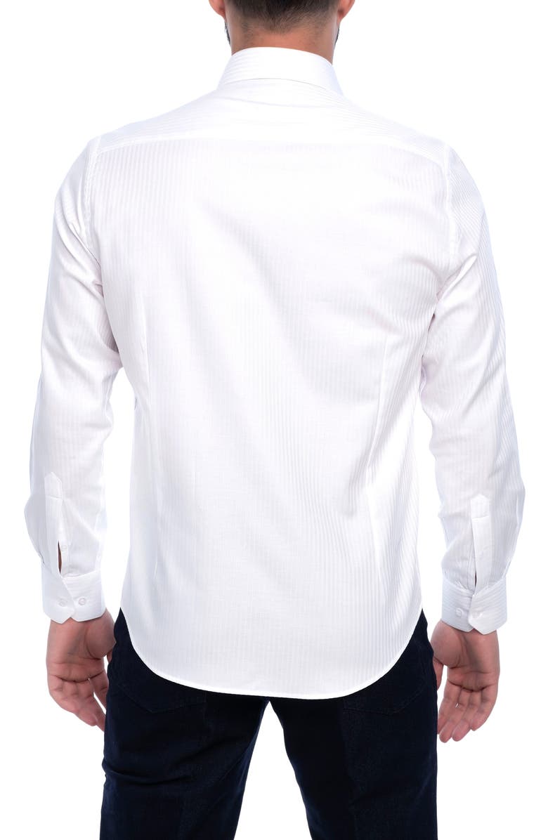VELLAPAIS Barton Slim Fit Cotton Dress Shirt, Alternate, color, White