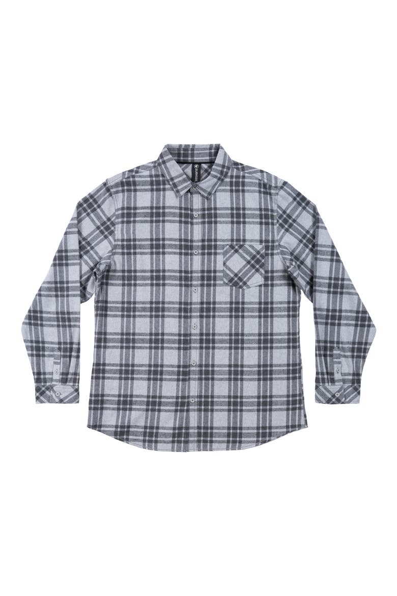 Plaid Flannel Shirt, Alternate, color, GREY/ STEEL