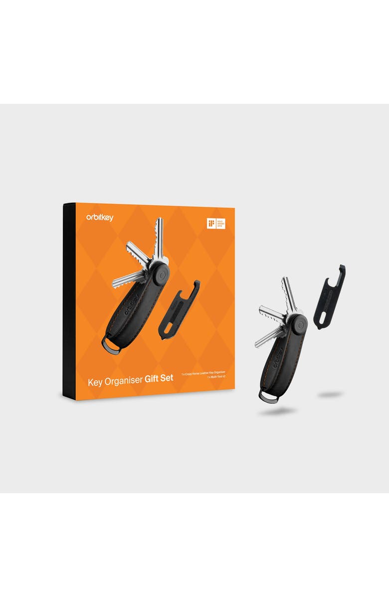 Orbitkey CrazyHorse Key Organiser + Multitool v2 Set, Main, color, Black/Orange