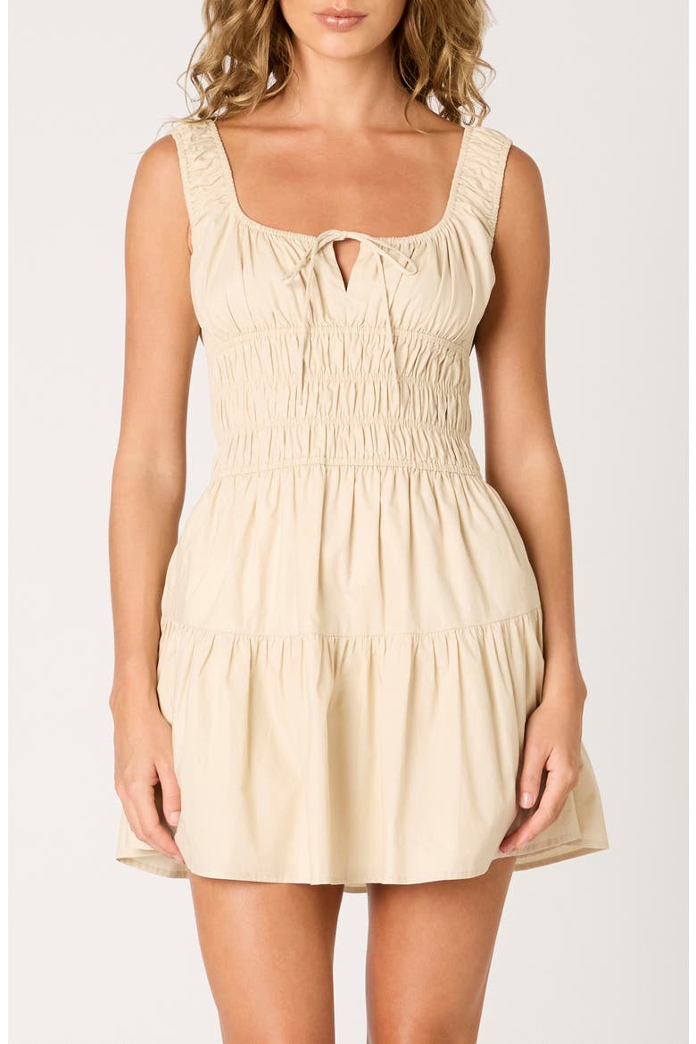 Salt Cotton Mini Sundress, Alternate, color, STONE