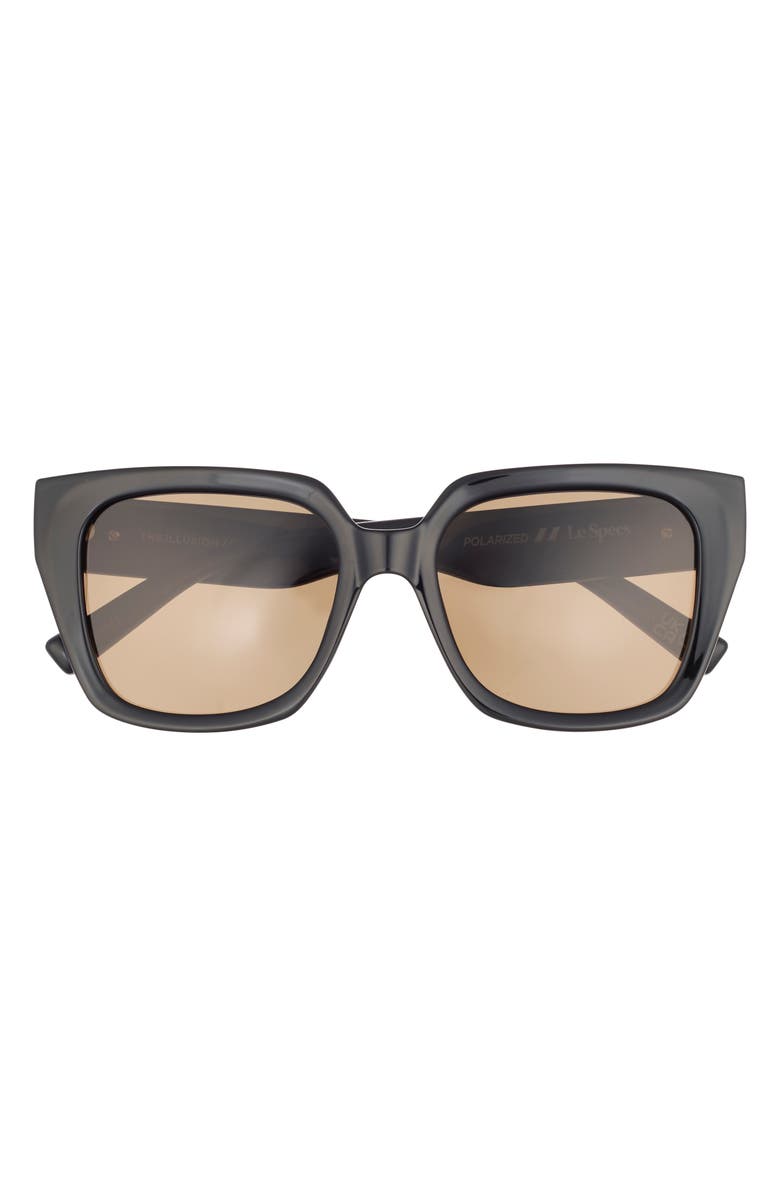 Le Specs The Illusion 54mm Polarized Square Sunglasses, Main, color, Black / Brown Mono Polarized