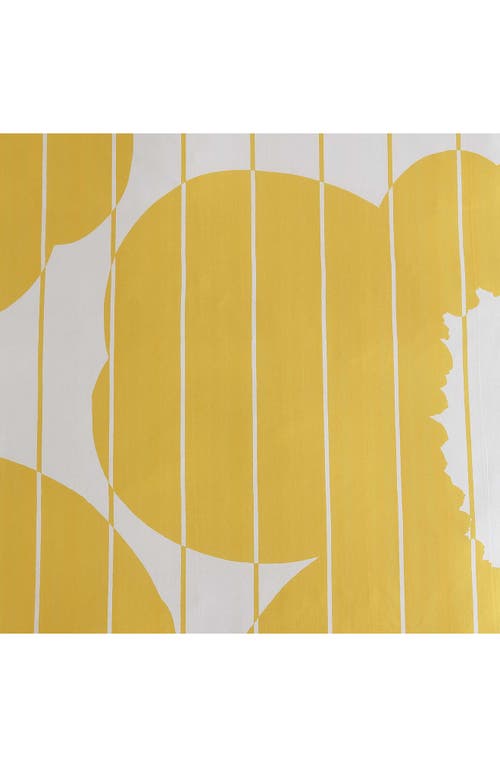 Marimekko Vesi Unikko Cotton Sateen Floral Duvet Cover Set, Full/queen In Open Medium Yellow