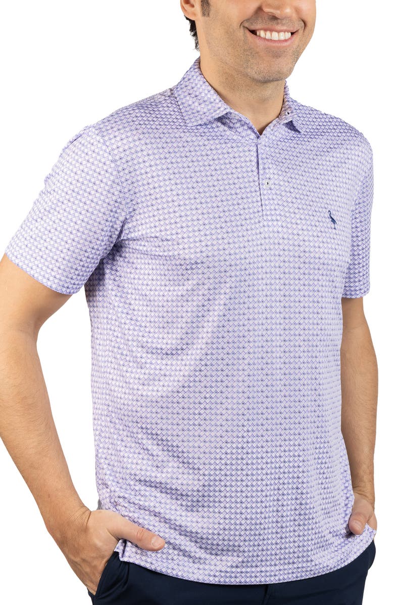 TailorByrd Nested Diamond Print Performance Polo, Alternate, color, Purple