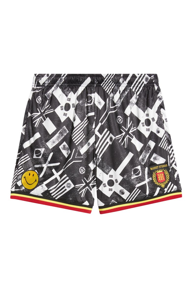 SMILEY® International Flag Soccer Shorts, Alternate, color, WHITE