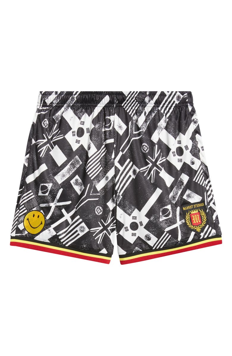 MARKET SMILEY<sup>®</sup> International Flag Soccer Shorts, Alternate, color, White