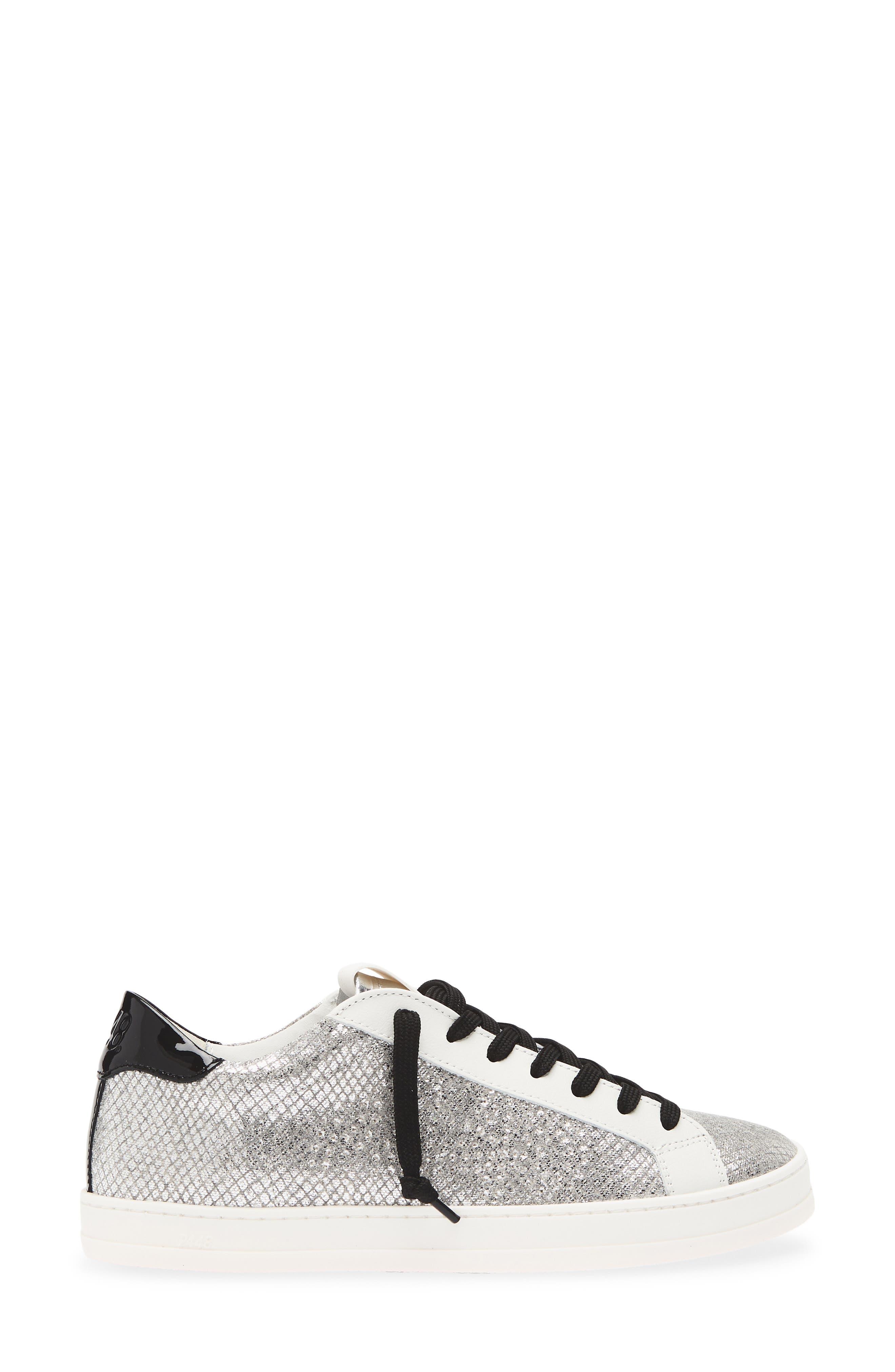 P448 John Sneaker, Alternate, color, Silver Snake Embossed