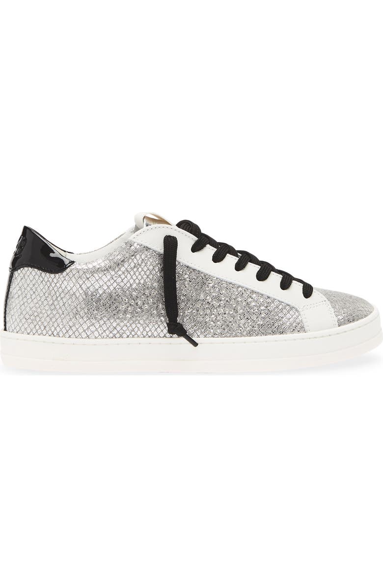 P448 John Sneaker, Alternate, color, Silver Snake Embossed