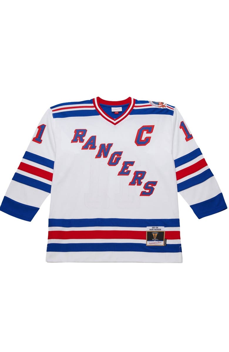 Mitchell & Ness Men's Mark Messier White New York Rangers 1993-94 Power Play Jersey, Alternate, color, White