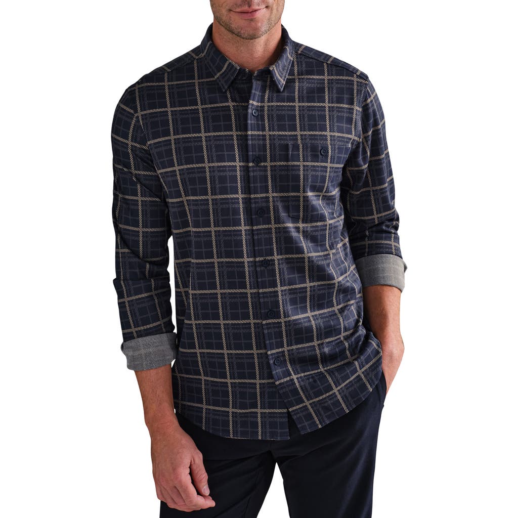 Rhone Hardy Check Flannel Button-up Shirt In Black