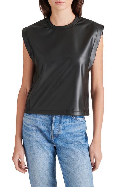 Faux Leather Muscle Tee