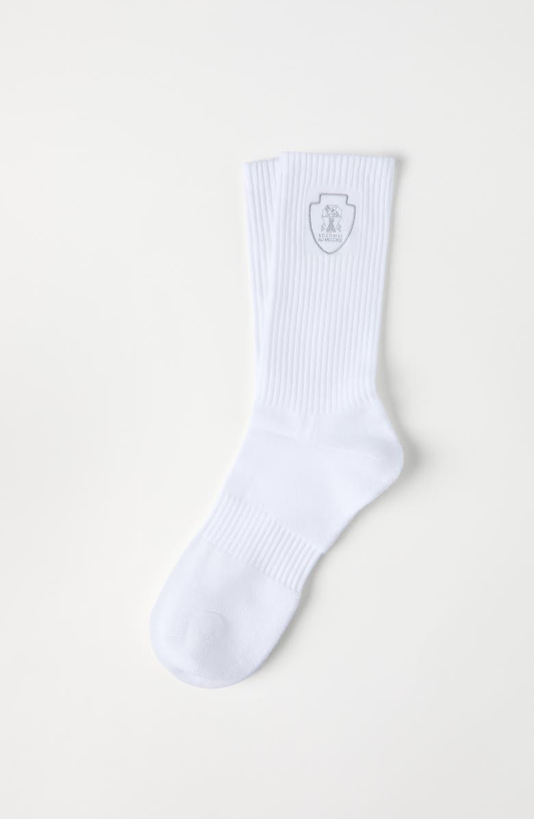 Brunello Cucinelli Rib knit socks, Alternate, color, White