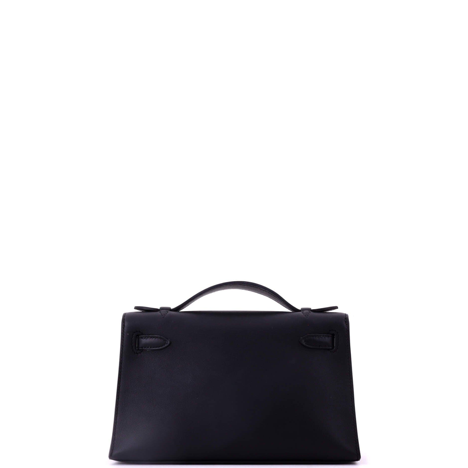 Pre-Owned Hermes Kelly Pochette Swift, Alternate, color, Noir