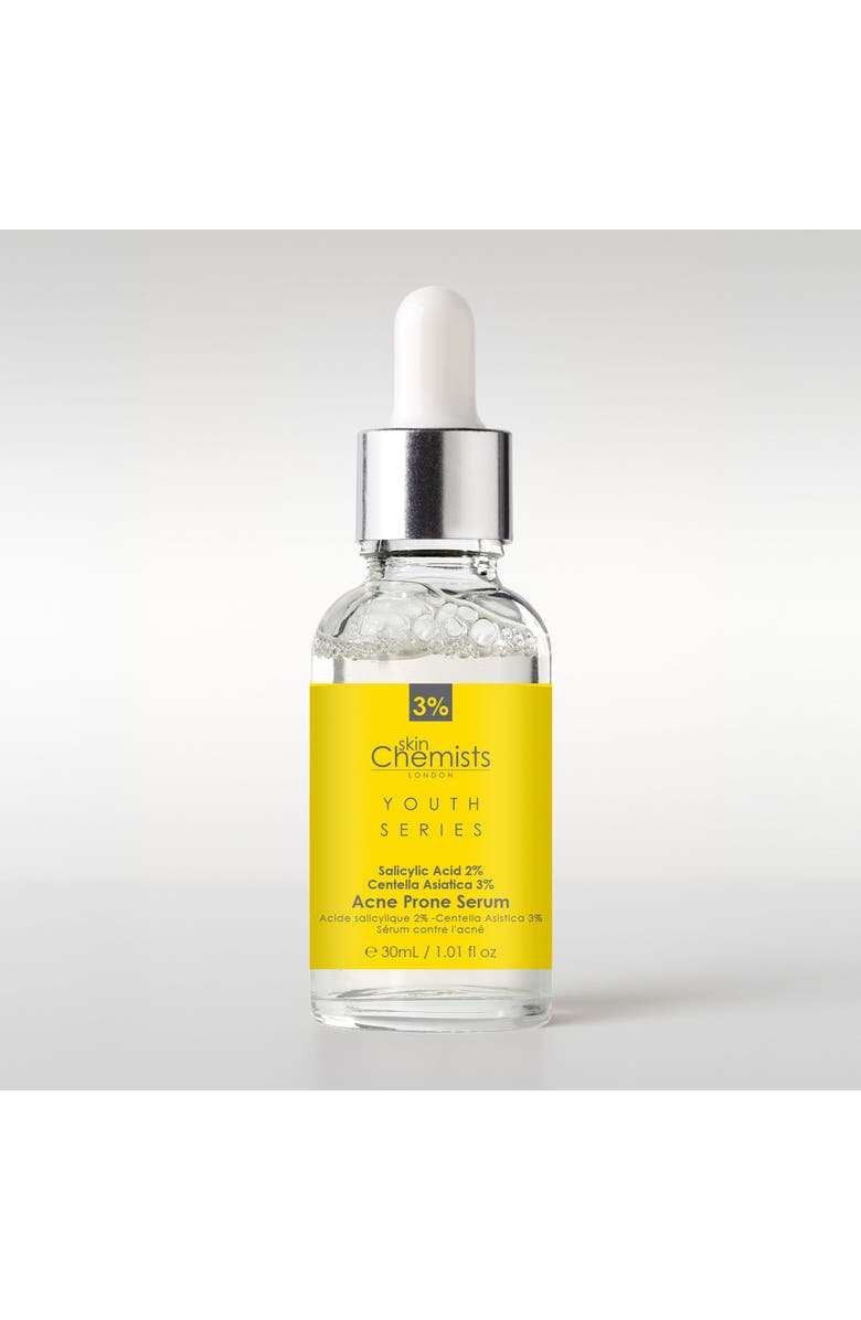 SKINCHEMISTS Youth Series Acne Prone Serum Salicylic Acid 2%, Centella Asiatica 3% 30ml, Alternate, color, White